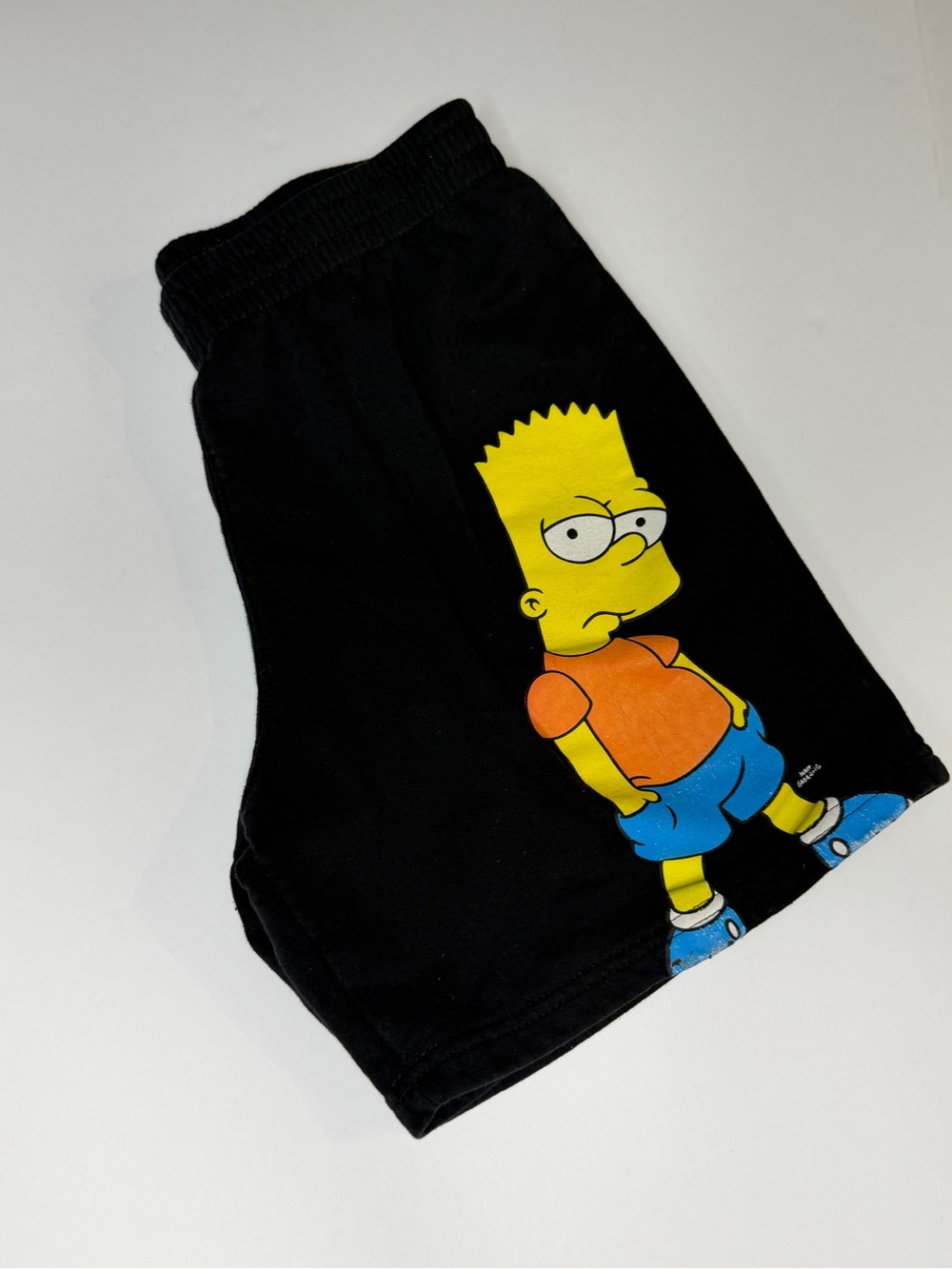 Black Kids Shorts with Bart Simpson Graphic Print
